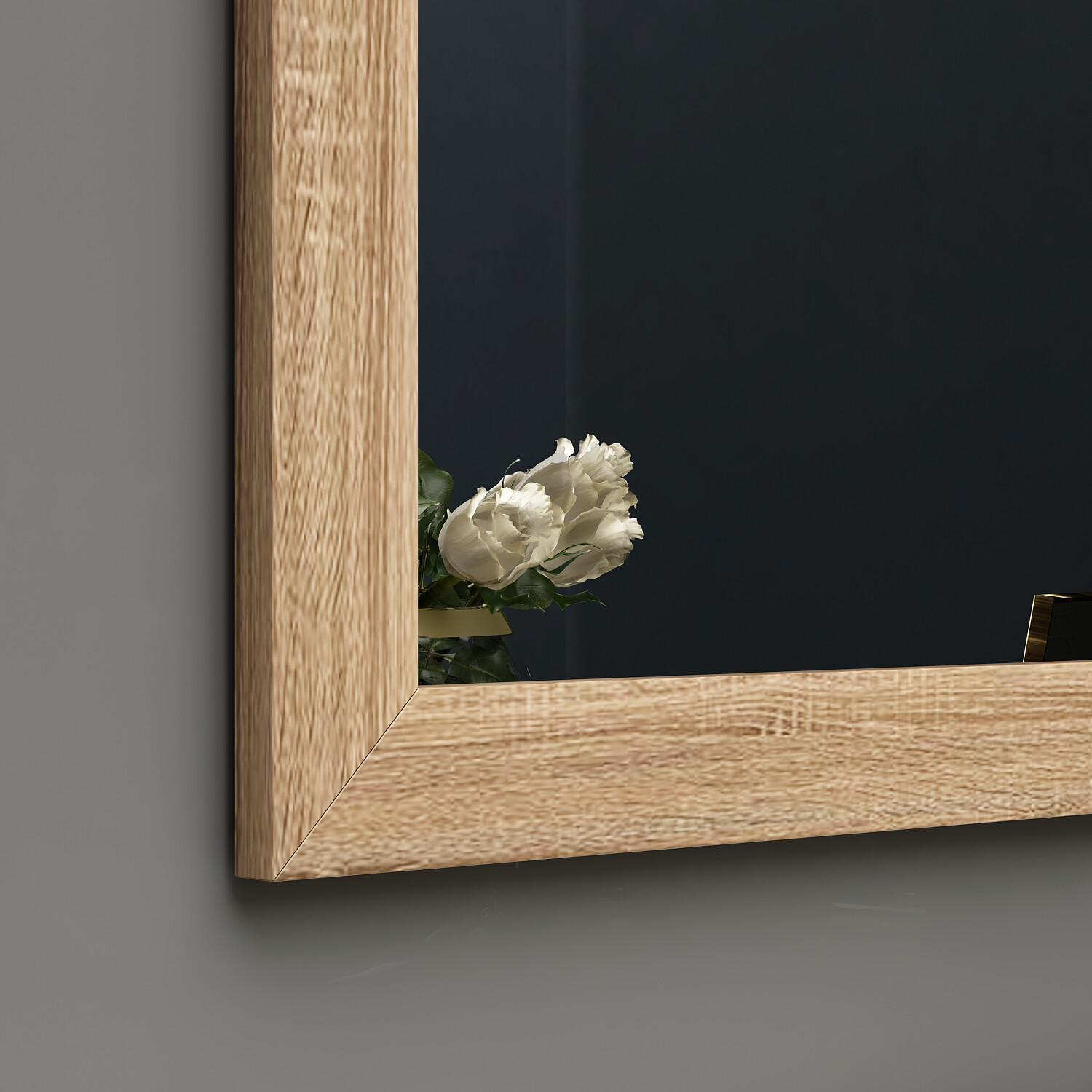 moebel17 Wandspiegel Lipa Eiche matt Nachbildung Spanplatte B/H/T: ca. 50x75x2,4 cm