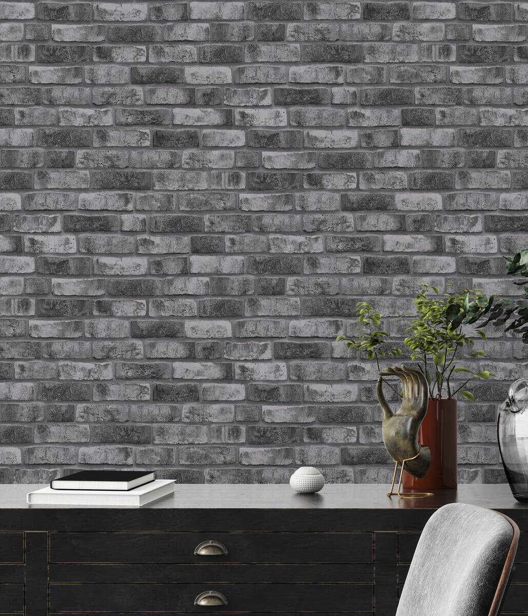 A.S.Creation Vliestapete anthrazit B/H/D: ca. 53x1005x8,6 cm