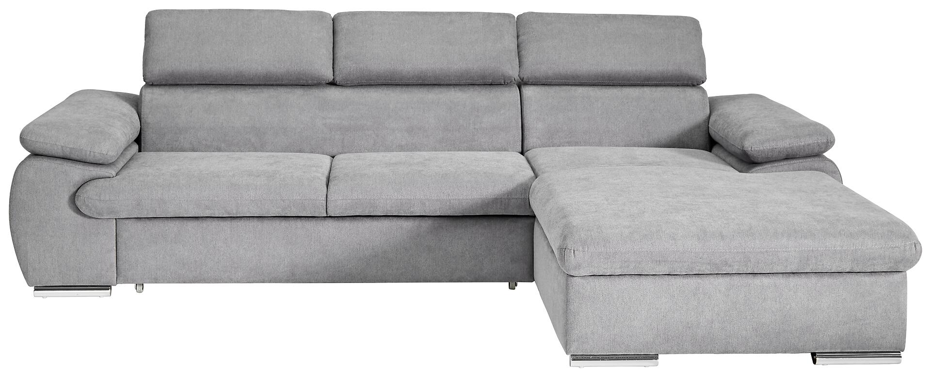 Ecksofa mit Bettfunktion und Bettkasten graubraun