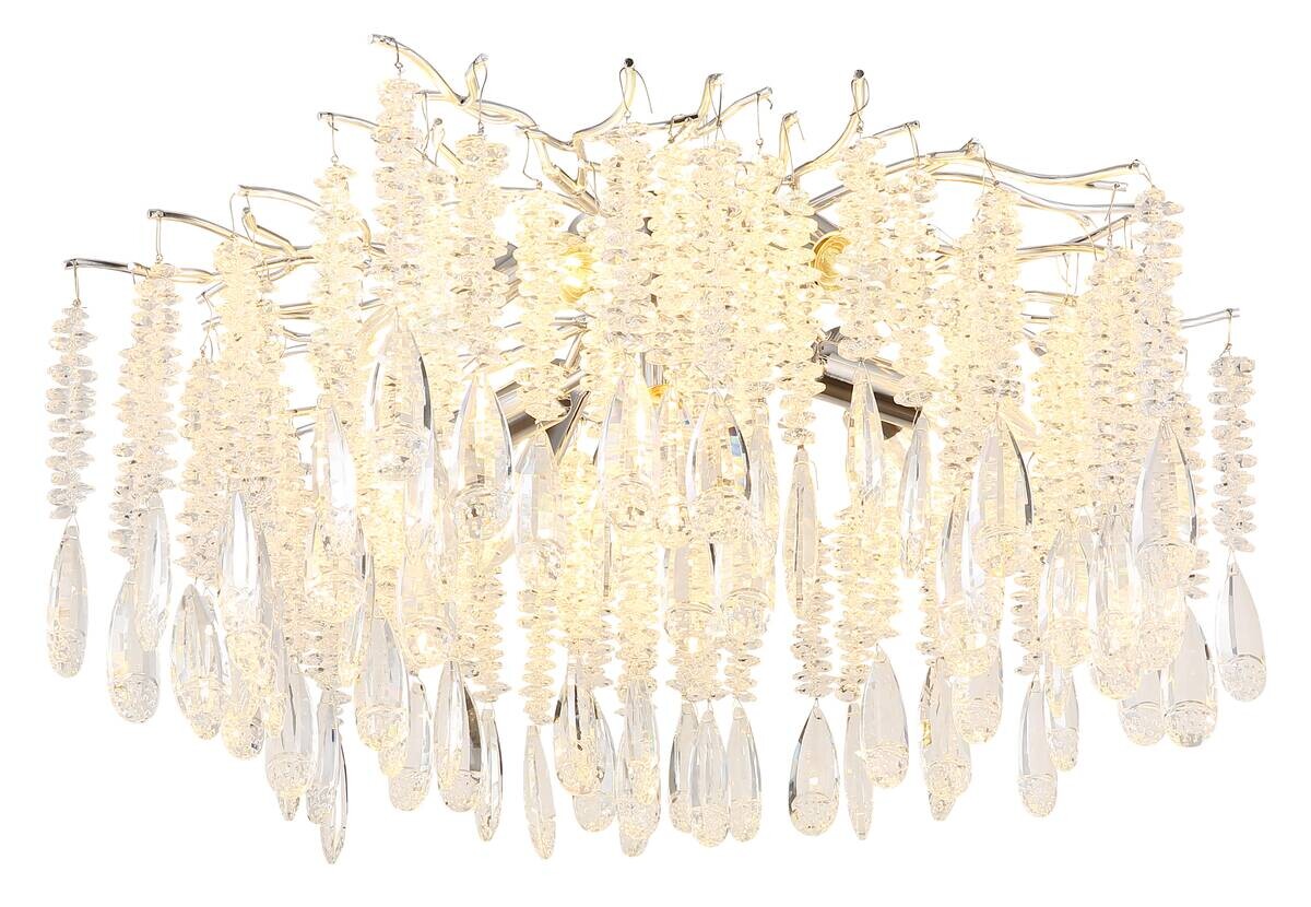 GLOBO Deckenleuchte silber klar Glas Metall H/D: ca. 45x60 cm E14 8 Brennstellen