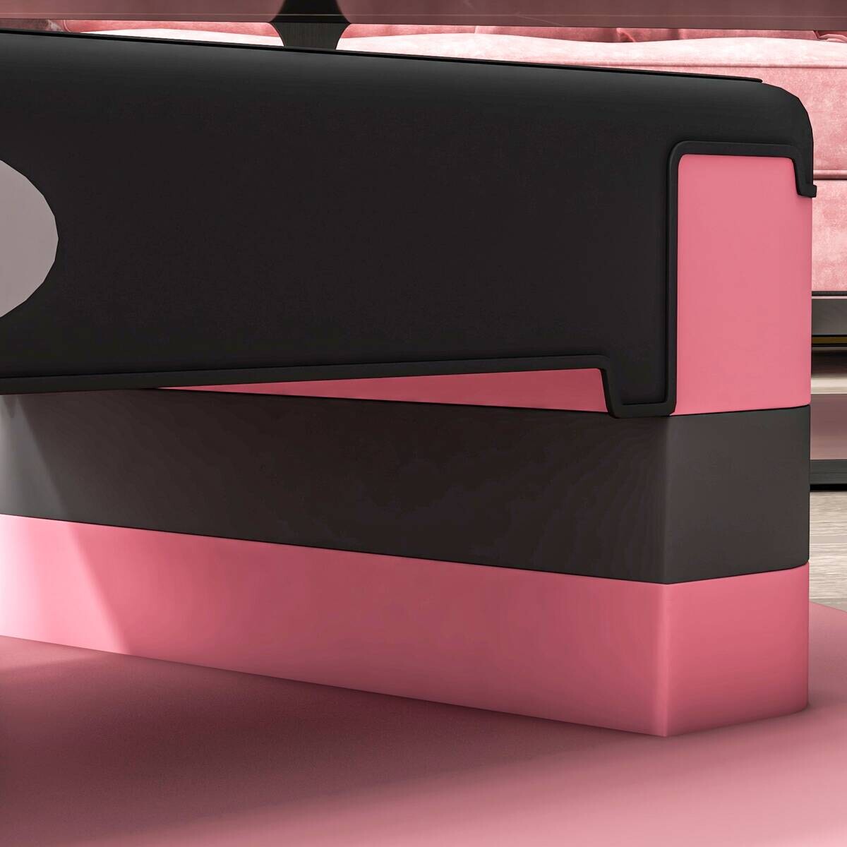 HOMCOM Steppbrett rosa Kunststoff B/H/L: ca. 31x20x80 cm