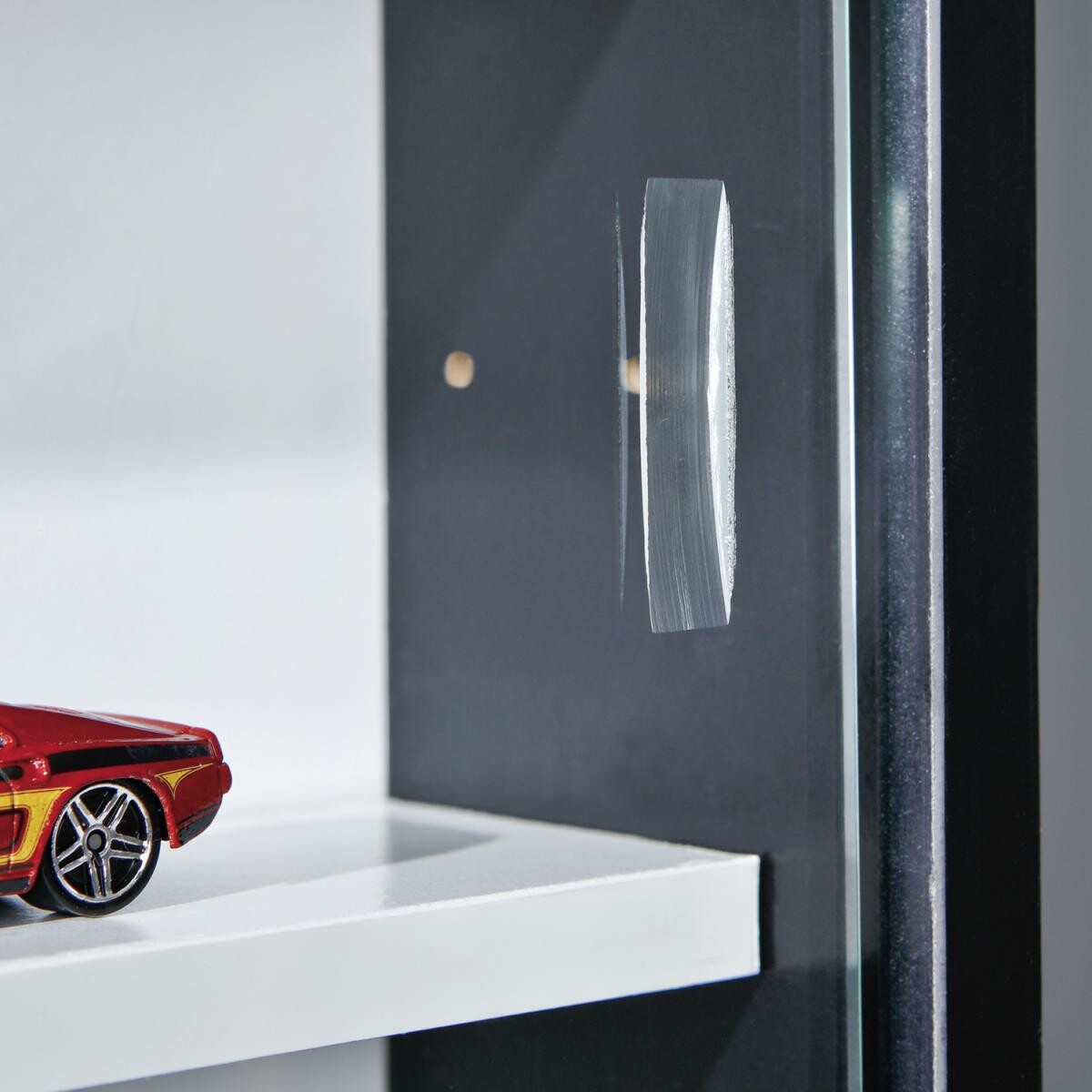 Vitrine Collecty schwarz weiß Holzwerkstoff B/H/T: ca. 80x60x10 cm