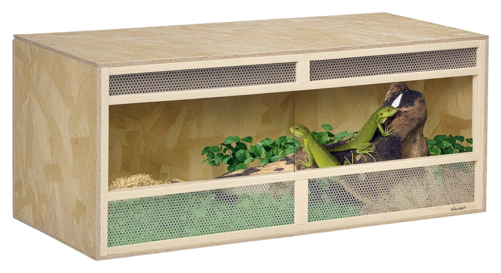PawHut Holz-Terrarium natur Holz B/H/L: ca. 50x50x120 cm