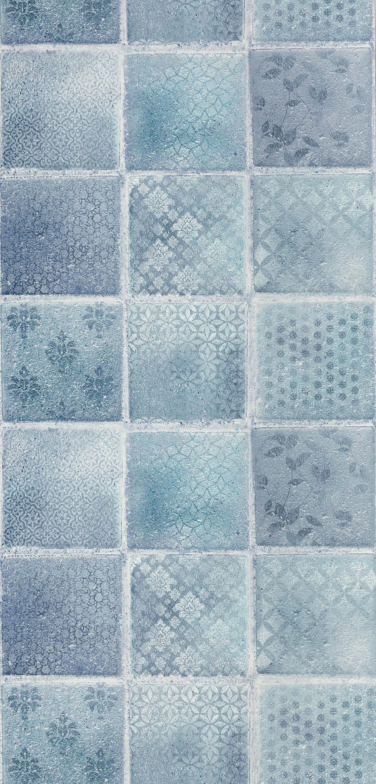 Vliestapete Fliesenoptik blau B/L: ca. 53x1005 cm