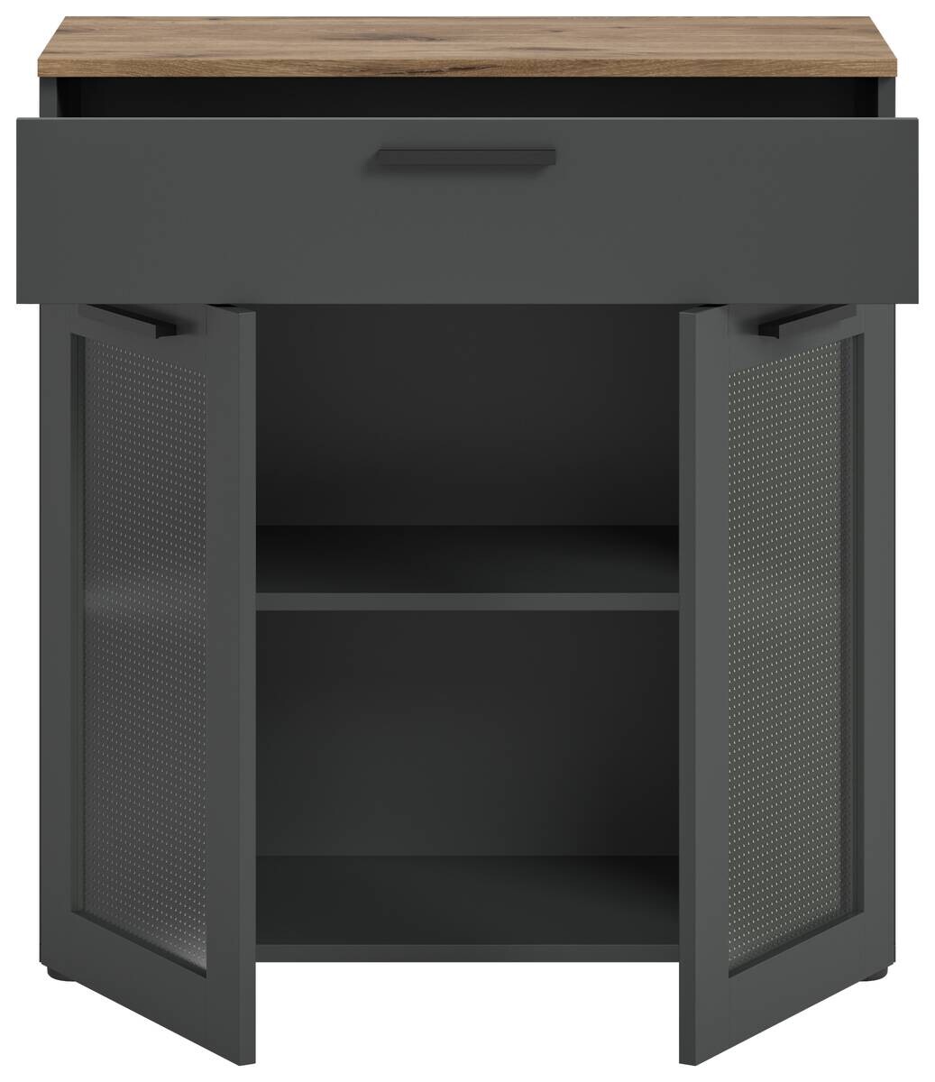 Kommode Niklas anthrazit Eiche Nox Oak Nachbildung B/H/T: ca. 78x84x35 cm