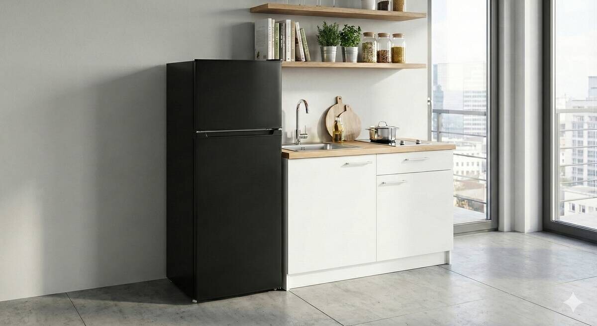 POCOline Kühl-/Gefrierkombination schwarz B/H/T: ca. 45x125x49 cm