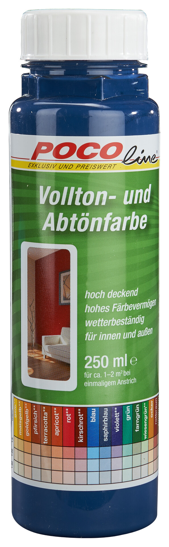 POCOline Vollton- und Abtönfarbe saphirblau ca. 0,25 l