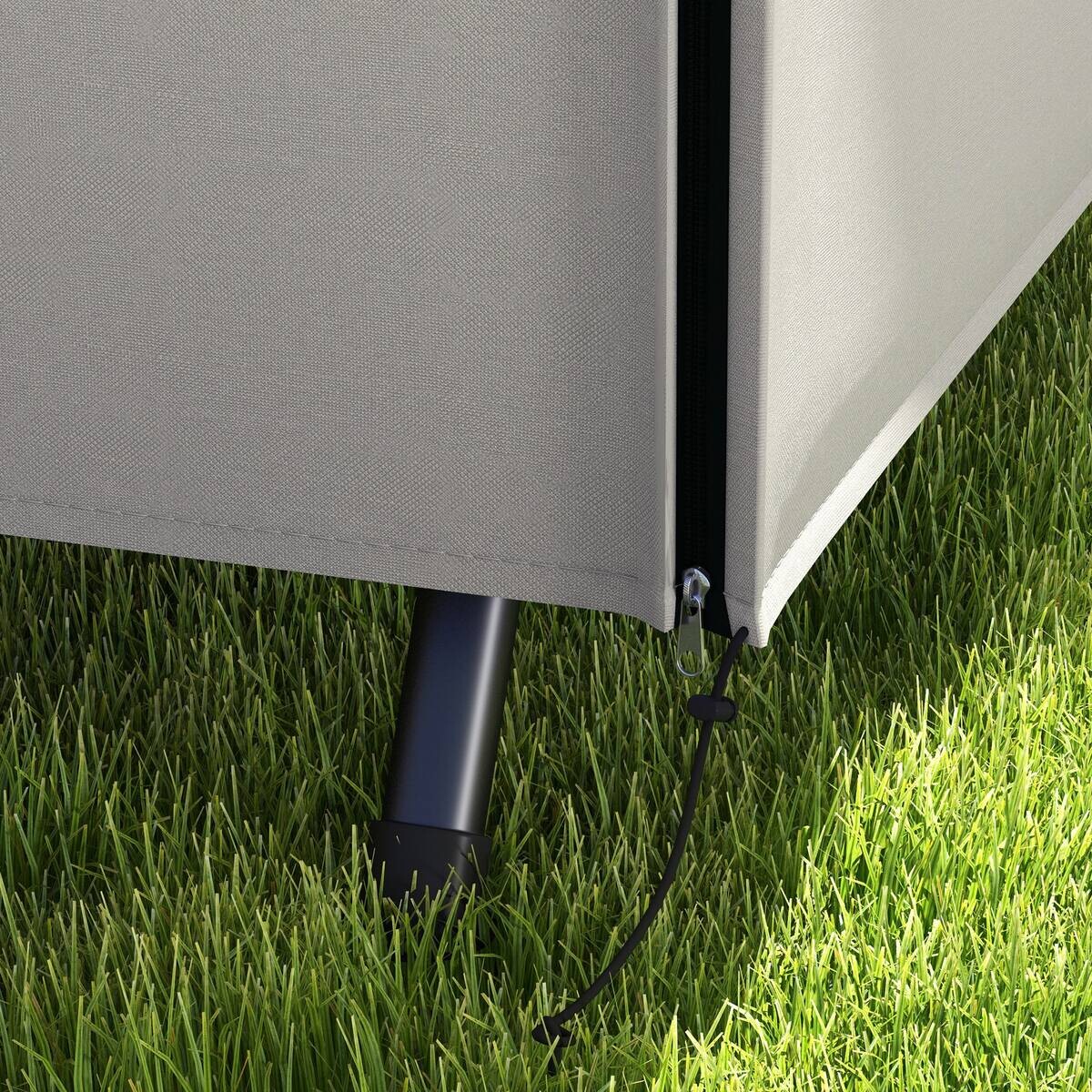 Outsunny Abdeckplane grau Polyester B/H/L: ca. 124x205x164 cm