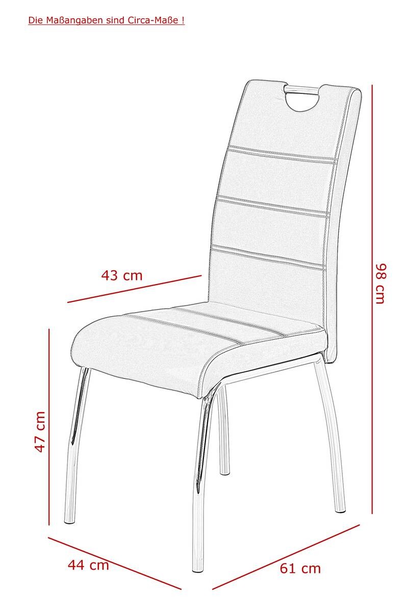 Stuhl Susi 2er Set Cappuccino Kunstleder B/H/T: ca. 44x98x61 cm