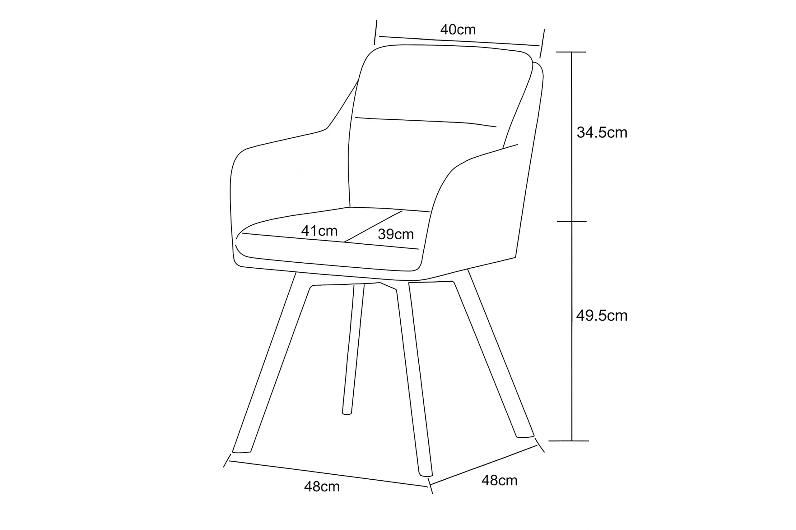 Stuhl SOPHIE, 2er Set anthrazit Stoff B/H/T: ca. 53x87x62 cm