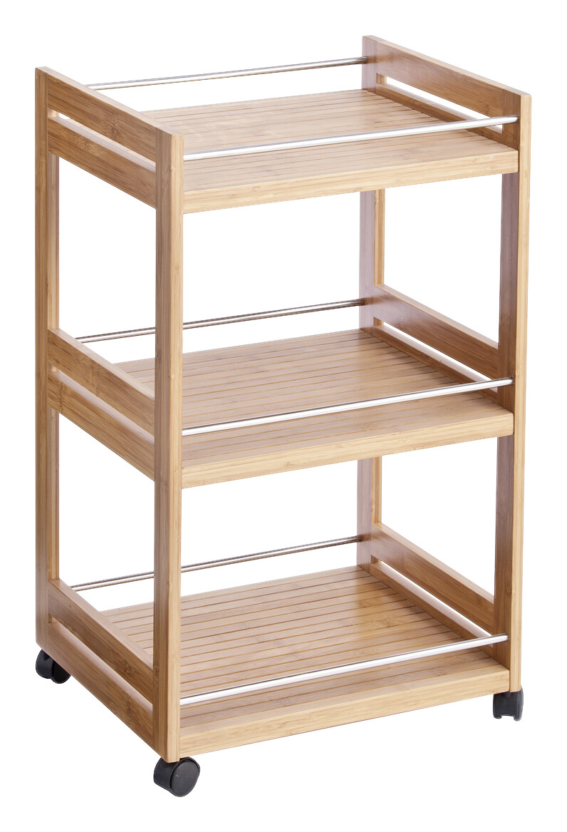 Zeller Rollwagen natur Bambus B/H/T: ca. 46x76x38 cm