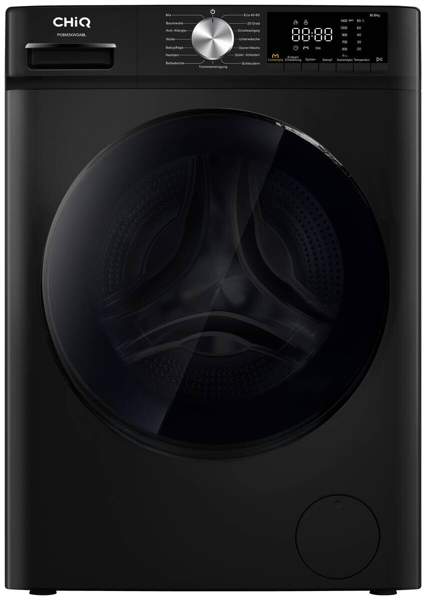 CHiQ Waschmaschine PO8M3XWGABL schwarz B/H/T: ca. 60x84,7x52 cm ca. 8 kg