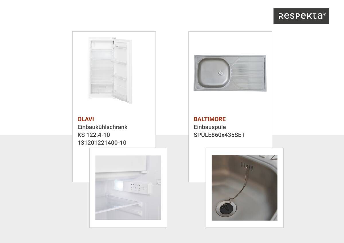 Respekta Inselküche Gabriel weiß Hochglanz B/H/T: ca. 320x200x60 cm