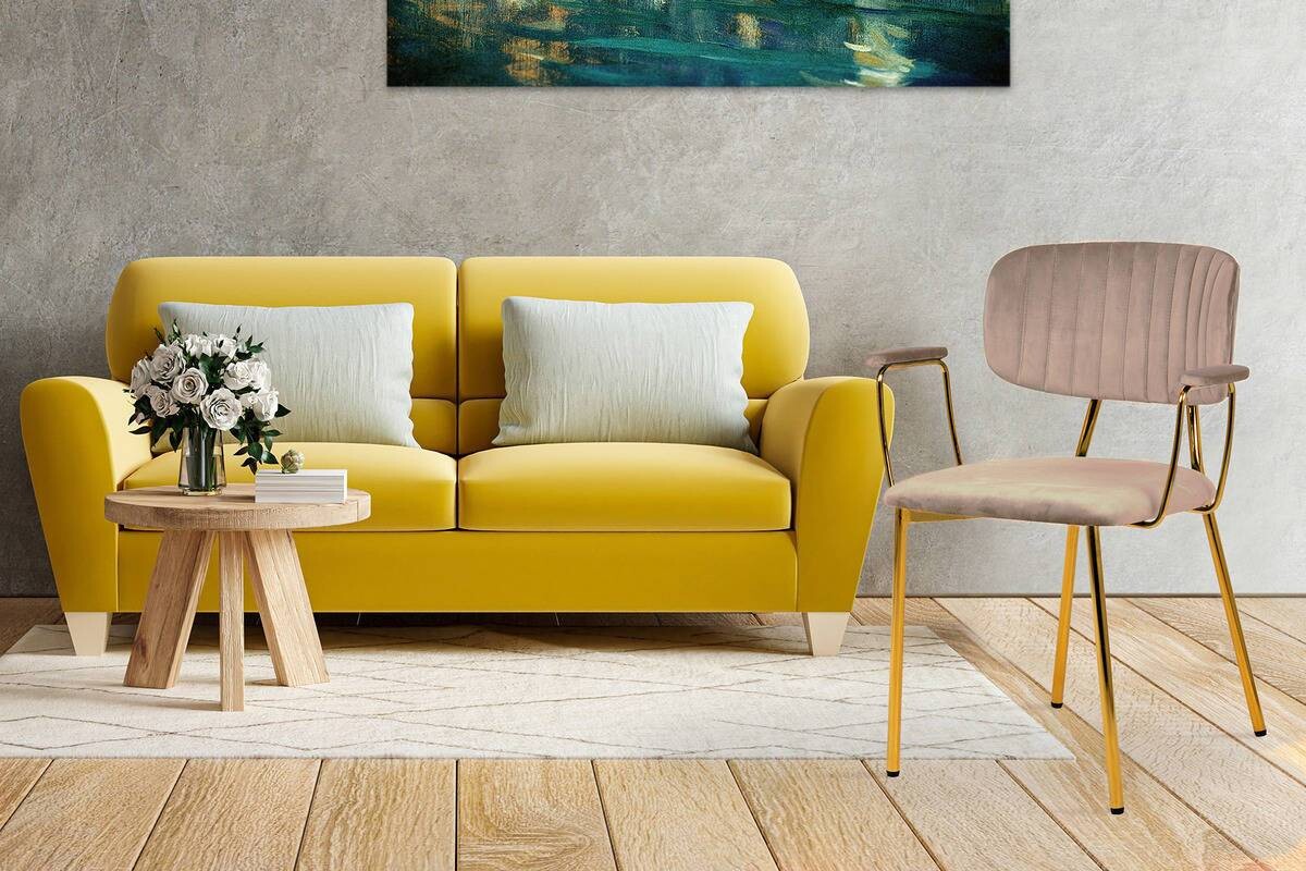 Stuhl Kian 200 2er-Set taupe Microfaser B/H/T: ca. 63x80x51 cm