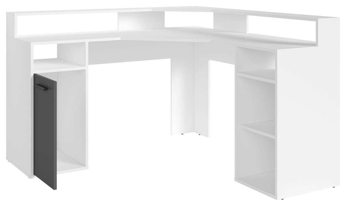 Schreibtisch FOX weiß anthrazit anthrazit B/H/T: ca. 139x90,8x139 cm