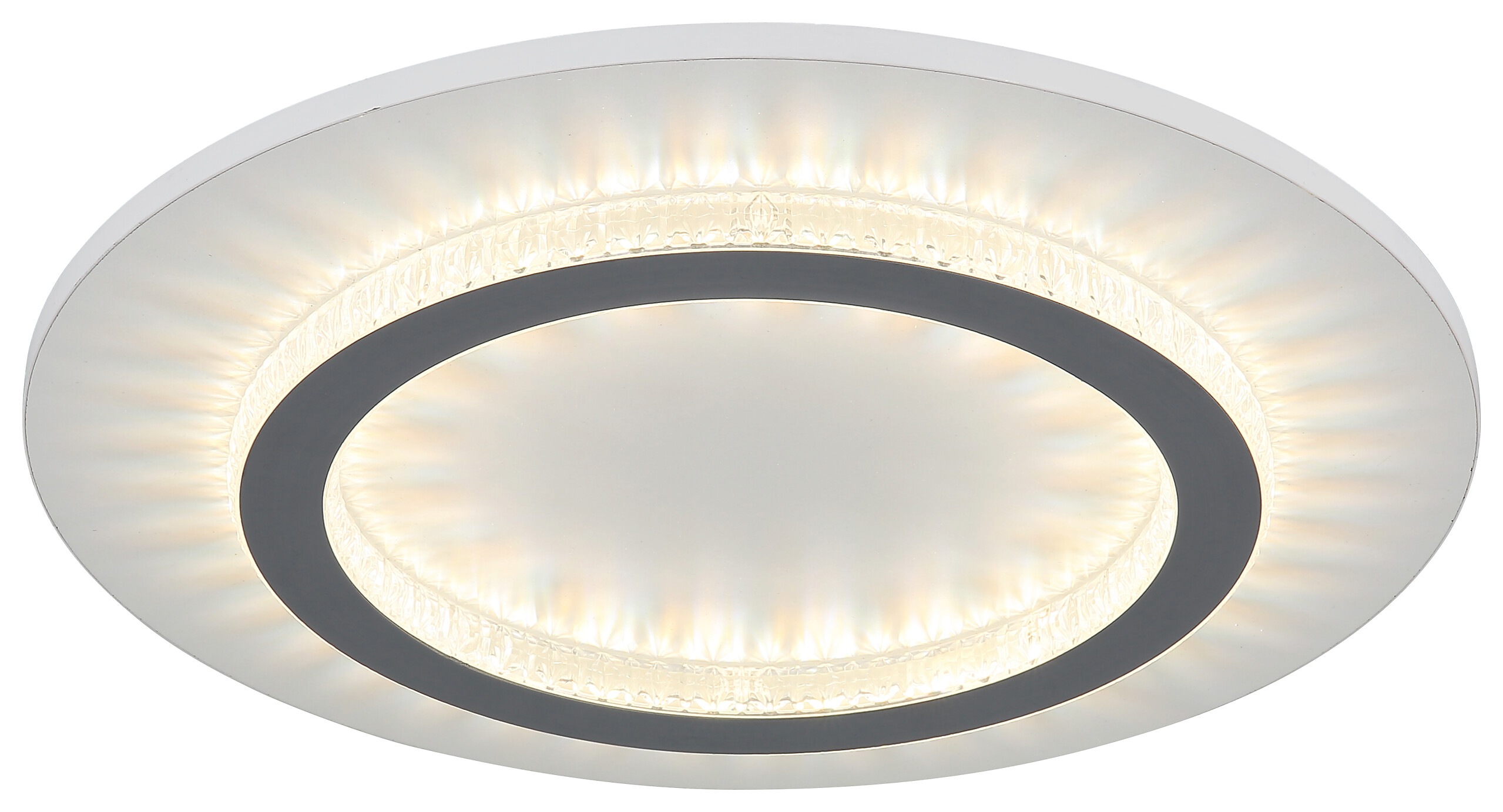 GLOBO LED-Deckenleuchte weiß hellgrau klar Metall Kunststoff H/D: ca. 5,5x35 cm 1 Brennstellen