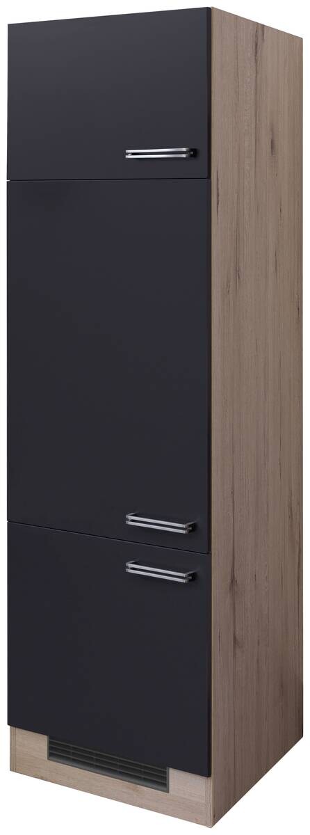 Kühlumbauschrank Elva anthrazit strukturiert B/H/T: ca. 60x200x57 cm