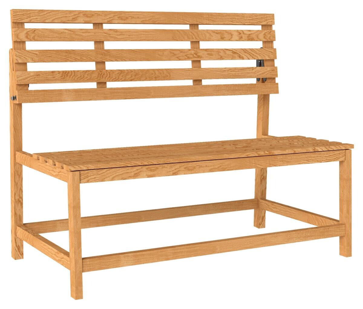 Outsunny Gartenbank teak Holz B/H/L: ca. 61x89x110 cm