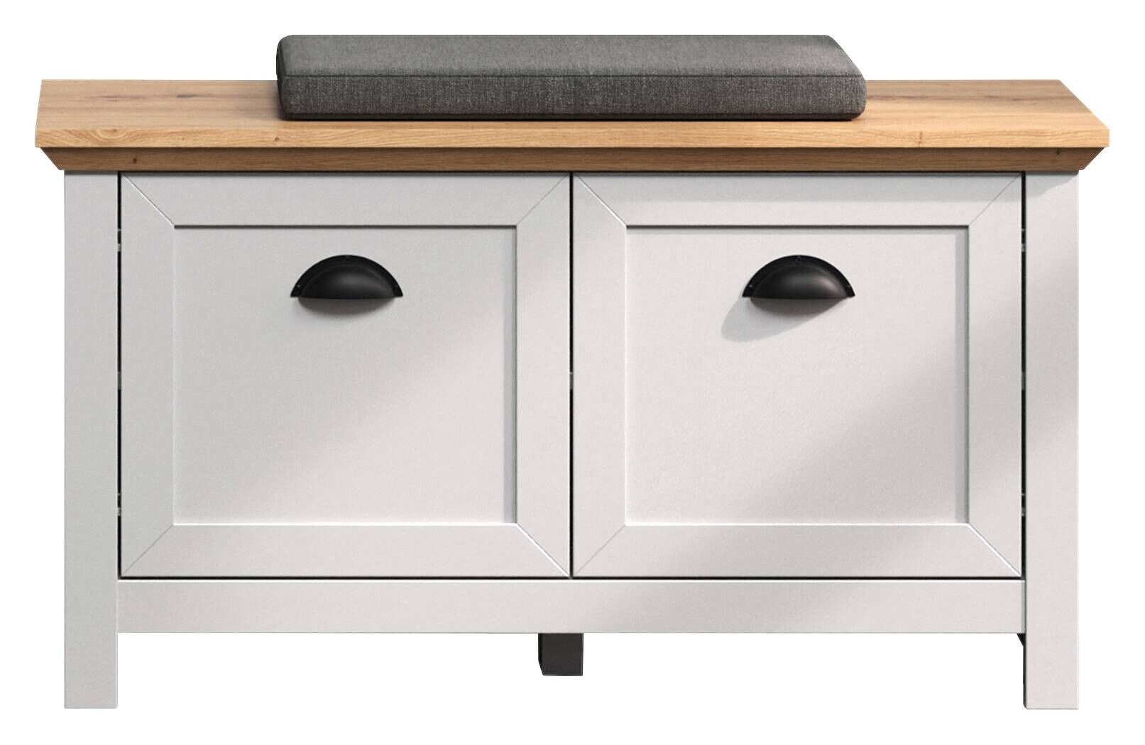 Sitzbank Landside Lichtgrau Eiche Artisan Nachbildung B/H/T: ca. 91x49x41 cm