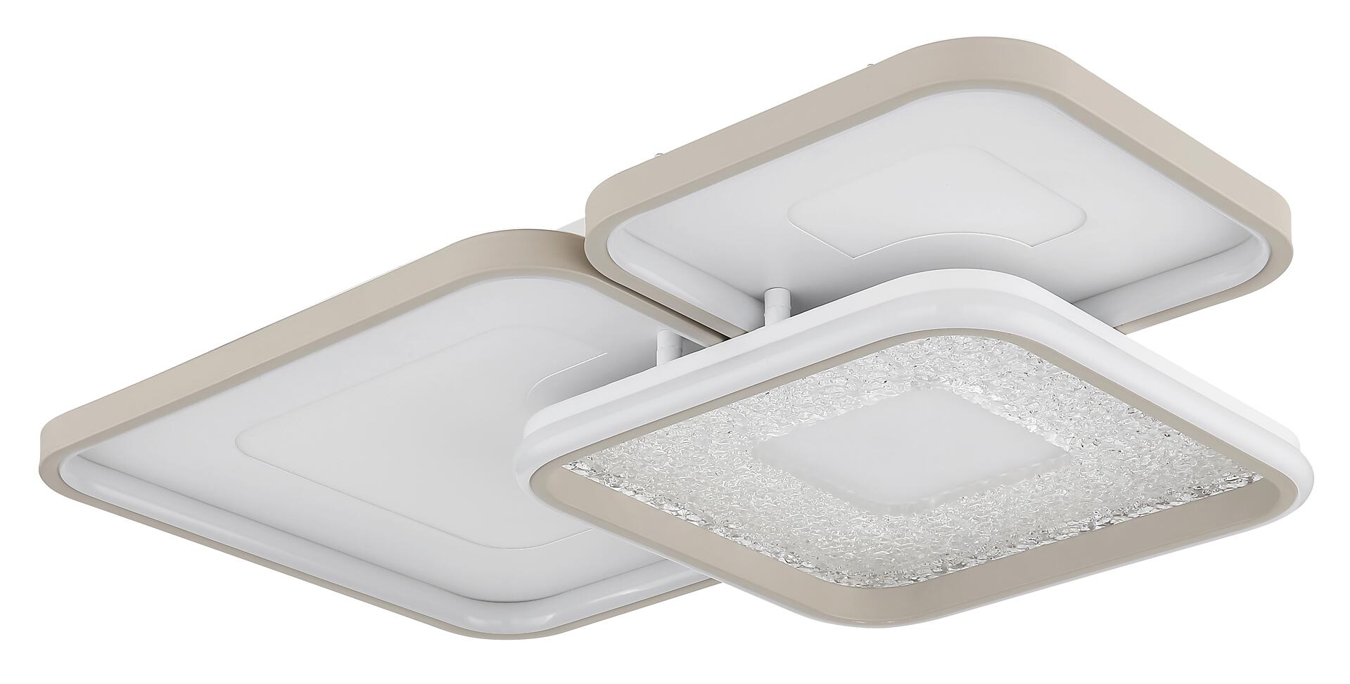 GLOBO LED-Deckenleuchte sand weiß Opal Metall Kunststoff B/H/L: ca. 45,5x10x65 cm 1 Brennstellen