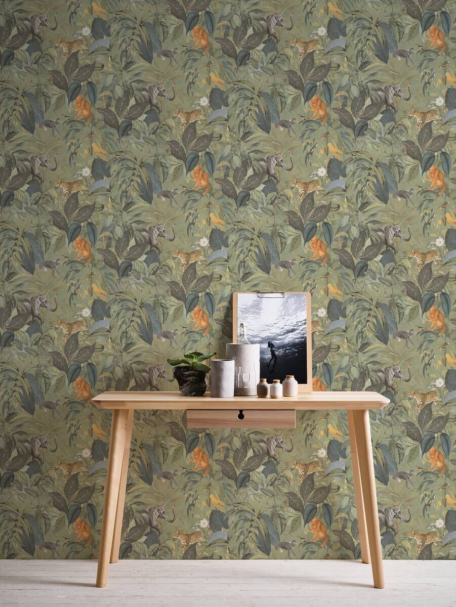 A.S.Creation Papiertapete grün B/H/D: ca. 53x1005x7,1 cm