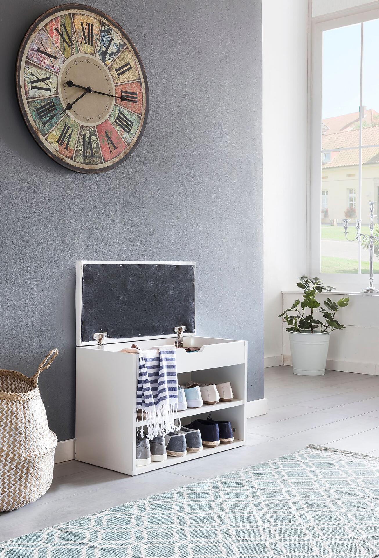 Schuhbank weiß weiß B/H/T: ca. 60x40x30 cm