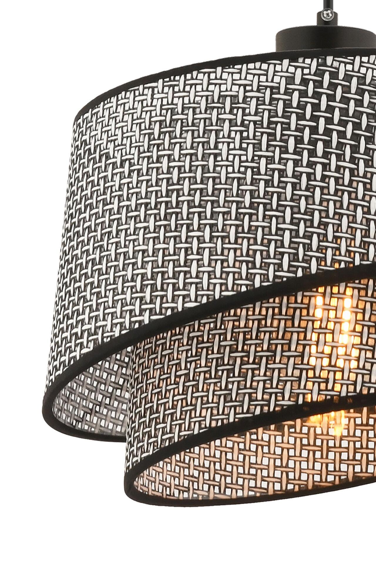 Opviq Pendelleuchte Barette grau Stoff Metall B/H/L: ca. 32x65x32 cm E27 1 Brennstellen