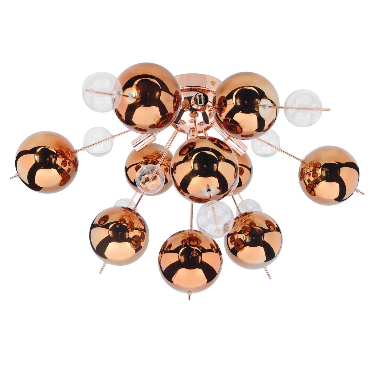 Näve Leuchten Deckenleuchte 1085147 Kupfer Glas Metall B/H/T: ca. 57x38x57 cm G9 6 Brennstellen