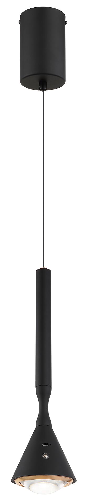 GLOBO Hängeleuchte schwarz Opal Kunststoff Metall H/D: ca. 210x9,9 cm 1.0 Brennstellen