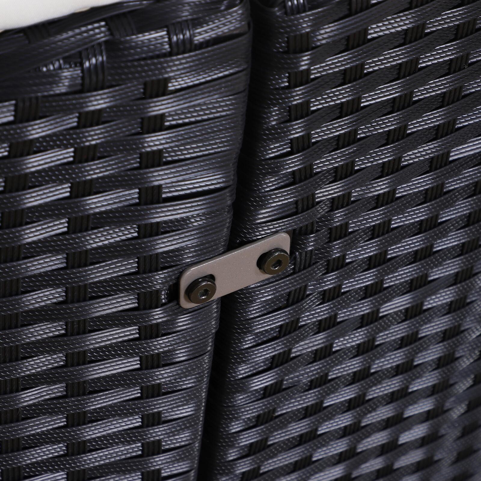 Outsunny Sonneninsel schwarz Polyrattan B/H/T: ca. 175x147x180 cm