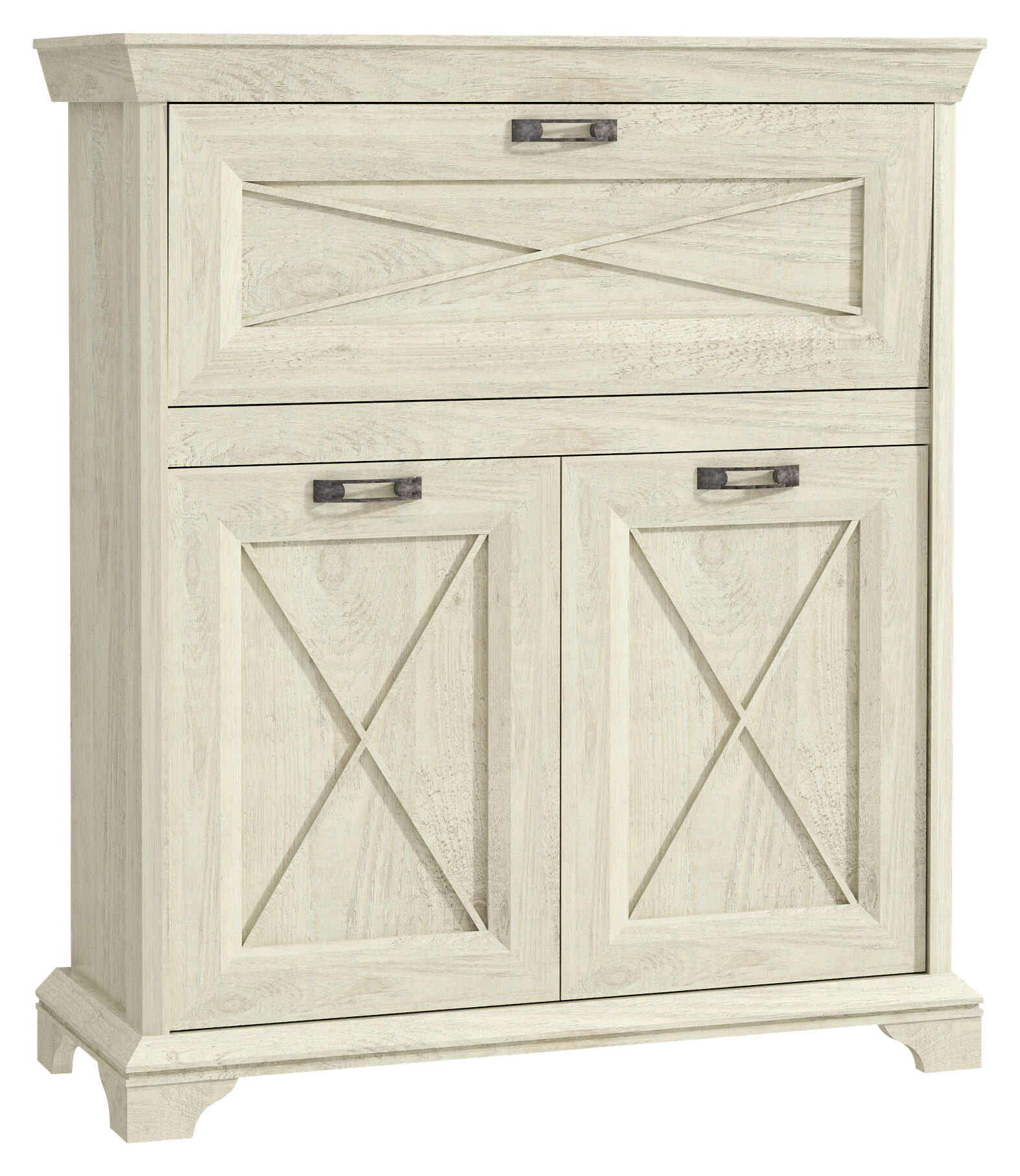 Kommode  weiß Pinie Nachbildung B/H/T: ca. 123x143x48 cm