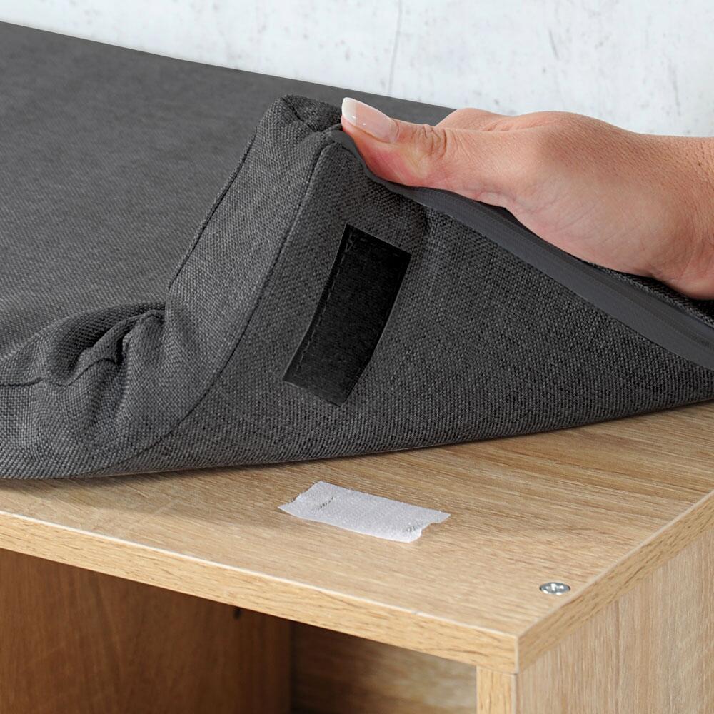 Kesper Schuhschrank mit Sitzkissen weiß Spanplatte B/H/L: ca. 29,5x48x103,5 cm