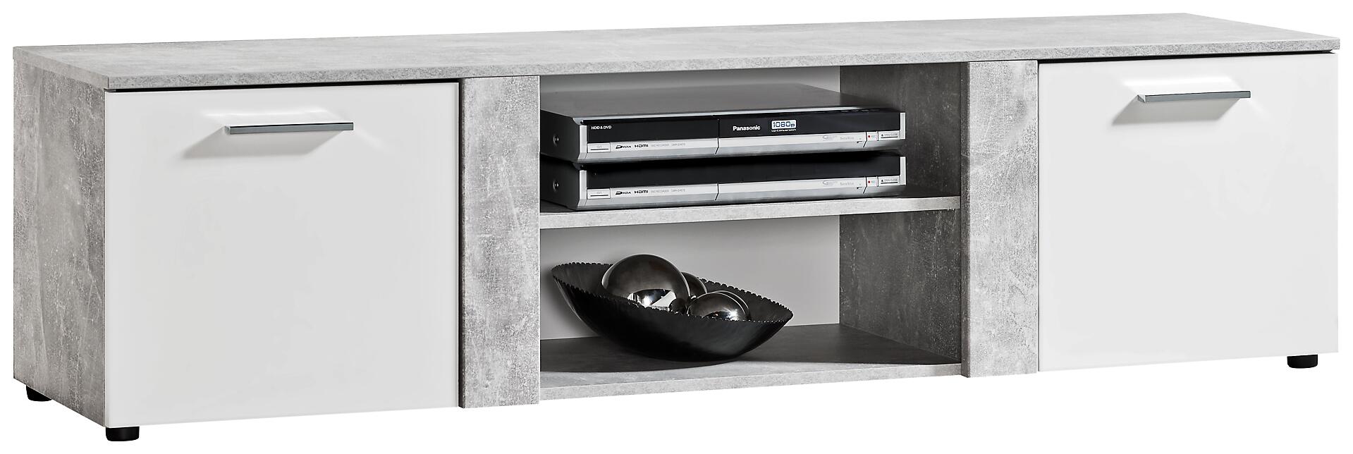 TV-Lowboard Trentino Beton Optik weiß B/H/T: ca. 160x42x40 cm