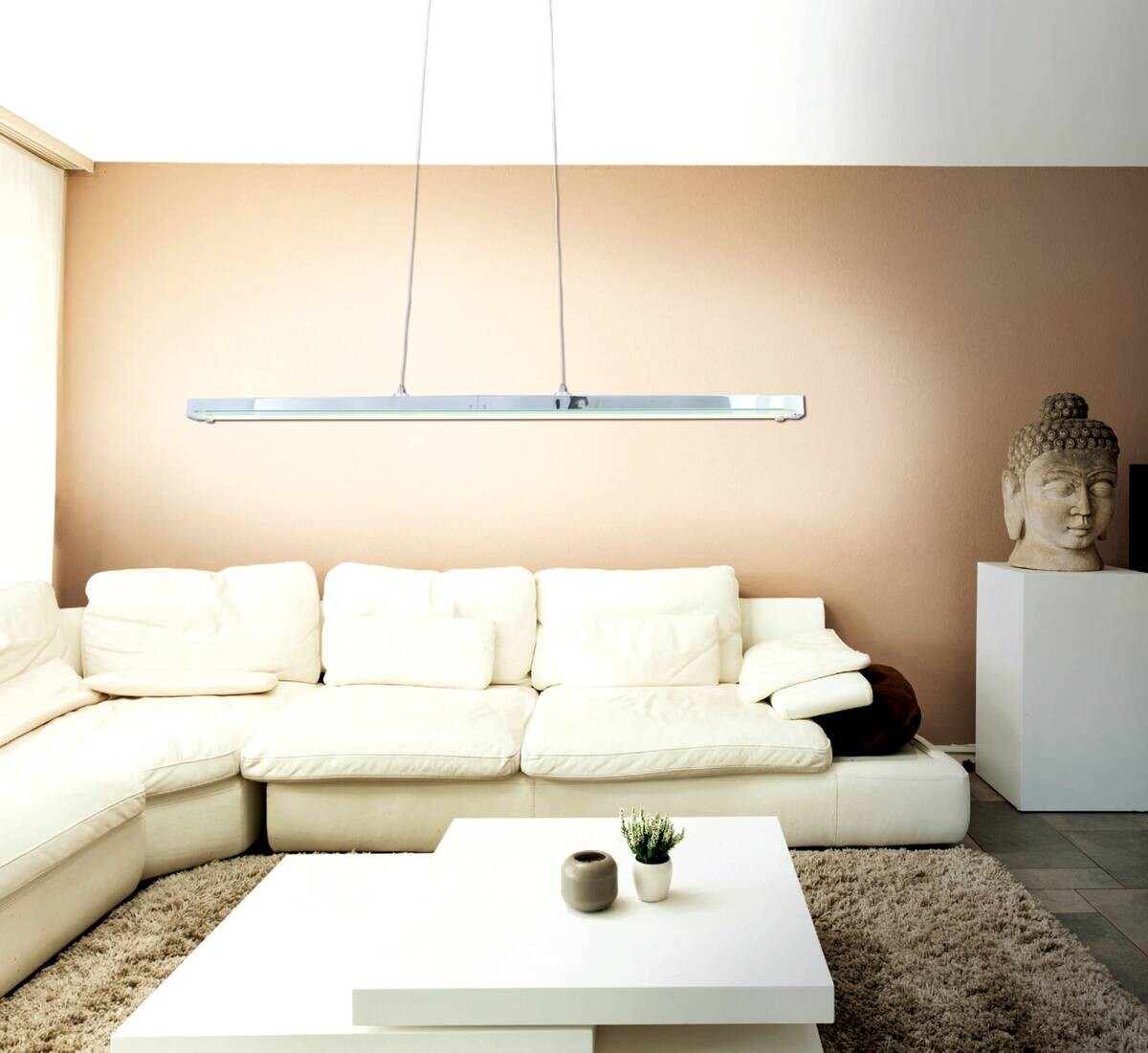 Näve Leuchten Pendelleuchte 7057642 Chrom Metall Glas B/H/T: ca. 10x106x100 cm null 1 Brennstellen