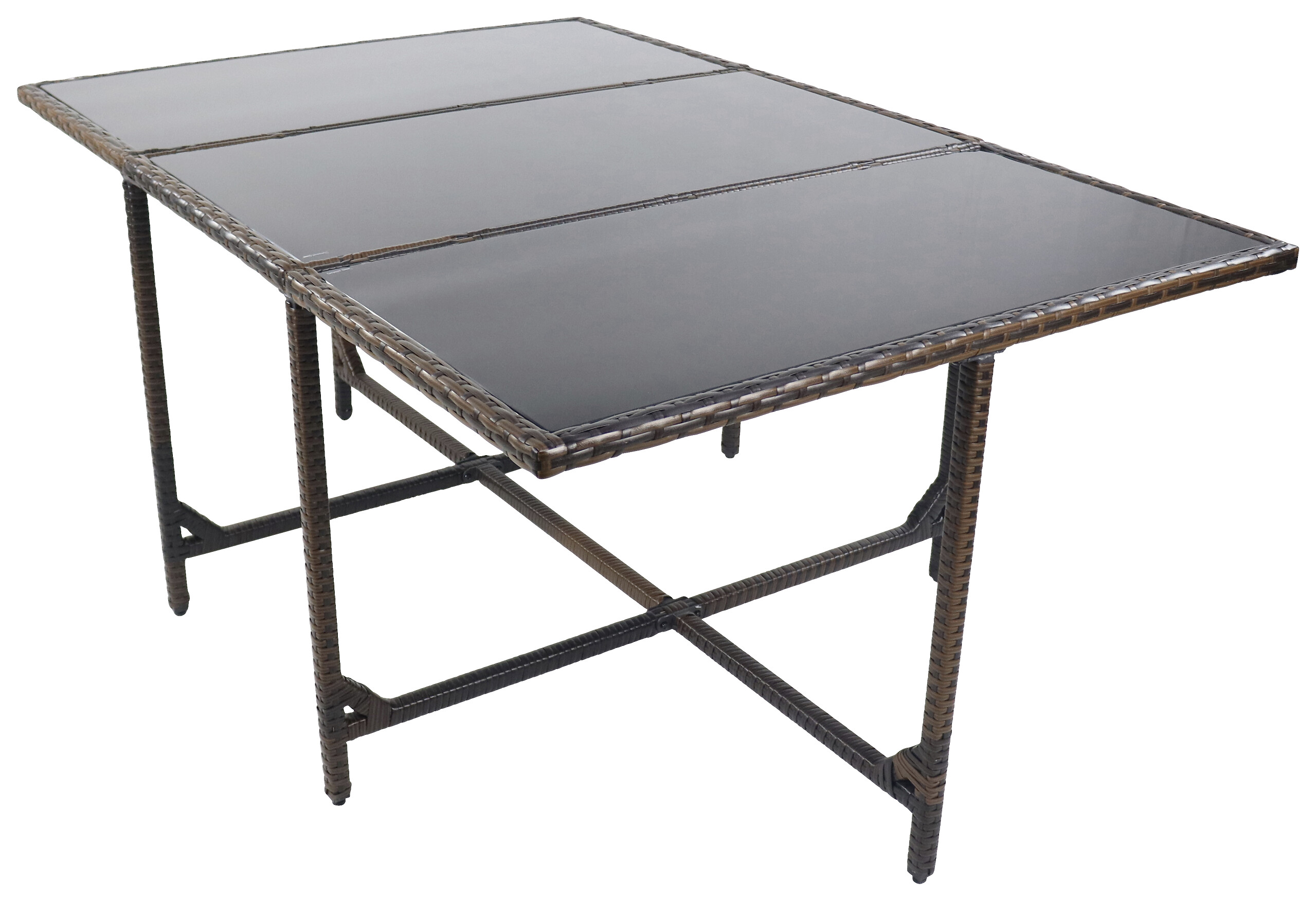 VCM Gartentisch Raloso braun Rattan B/H/L: ca. 170x74x110 cm