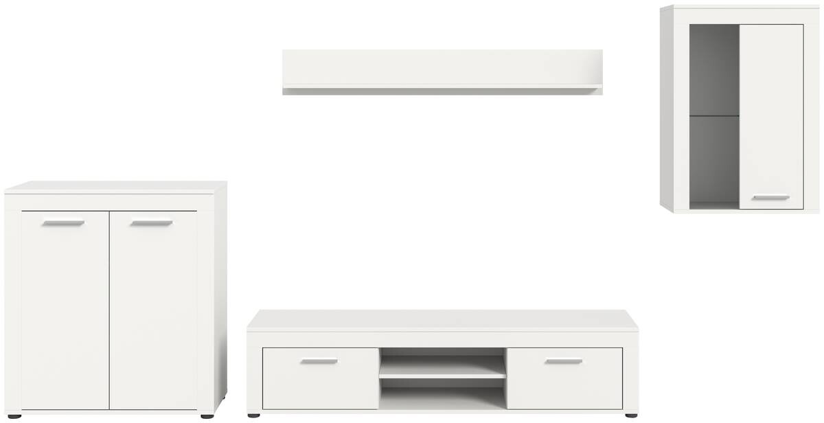 Wohnwand Jam weiß B/H/T: ca. 169x330x35 cm