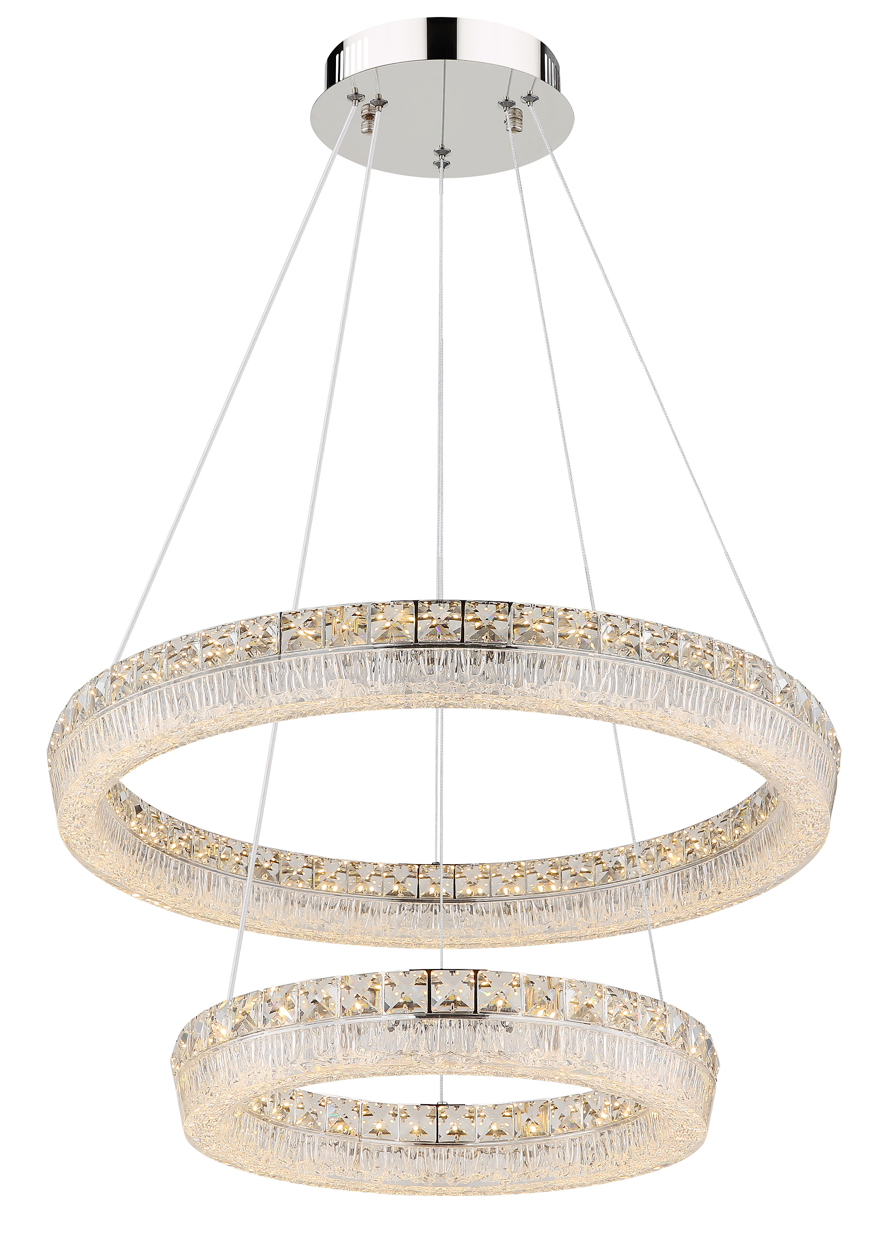 GLOBO Hängeleuchte klar Chrom Metall Acryl Glas H/D: ca. 120x60 cm 1.0 Brennstellen