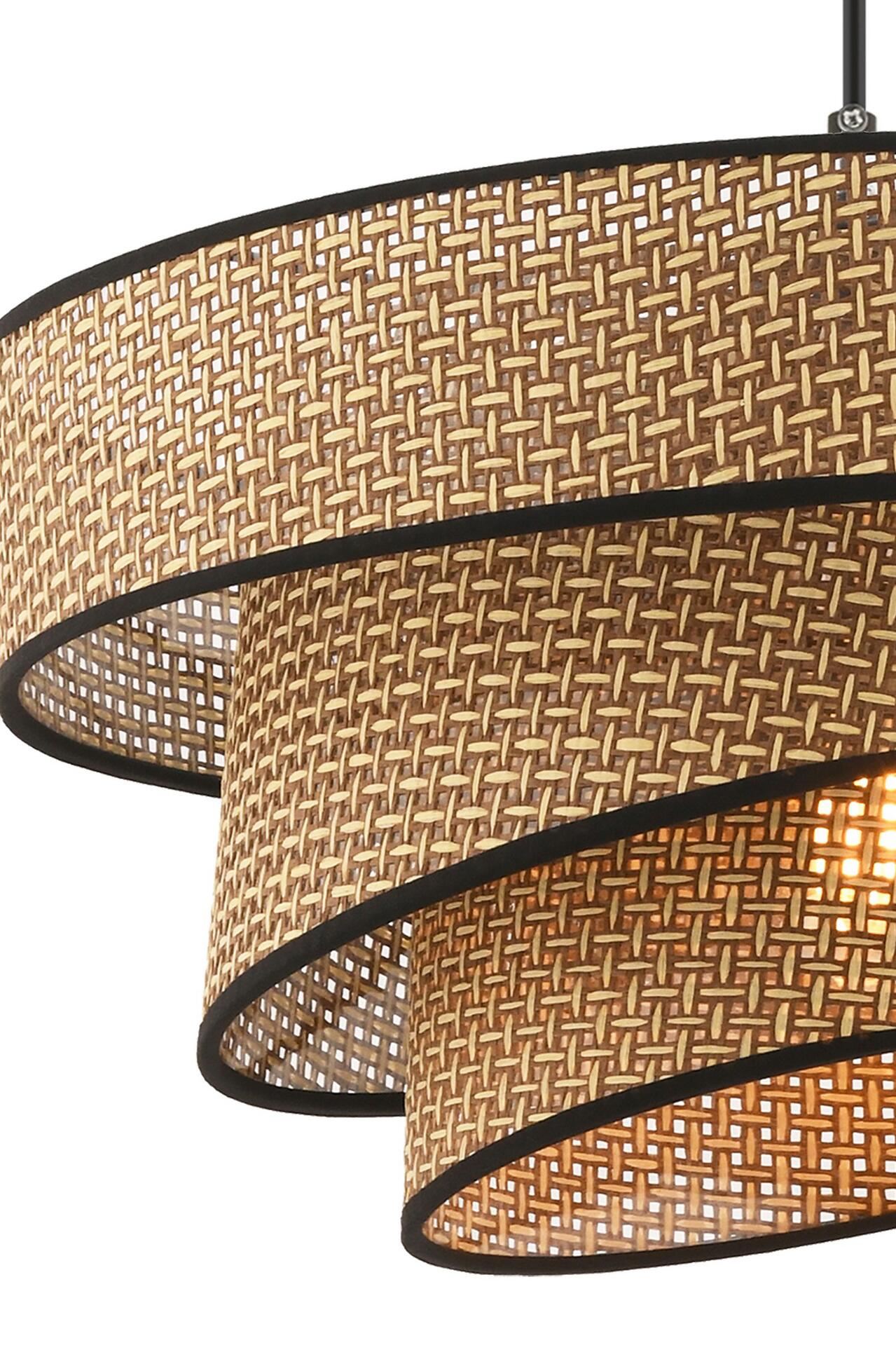 Opviq Pendelleuchte Couper beige schwarz Baumwolle Metall B/H/L: ca. 40x72x40 cm E27 1 Brennstellen