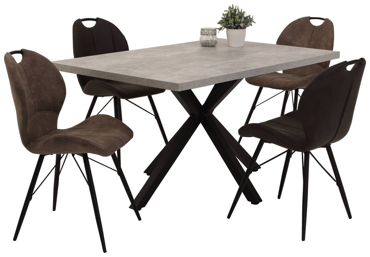 Esstisch CLEO I Beton Optik anthrazit B/H/T: ca. 140x76x90 cm