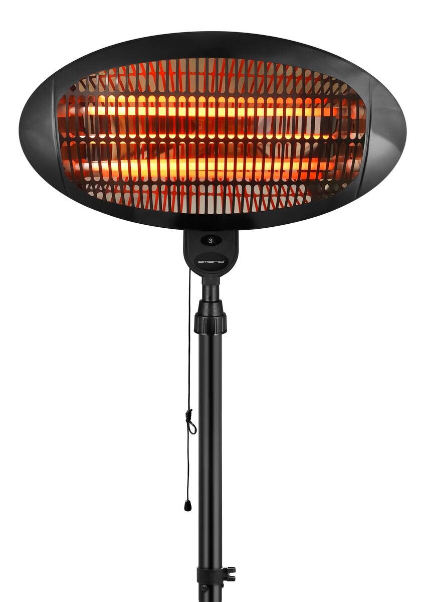 Heizstrahler schwarz Metall Kunststoff B/H/L: ca. 50x210x50 cm ca. 2000 W