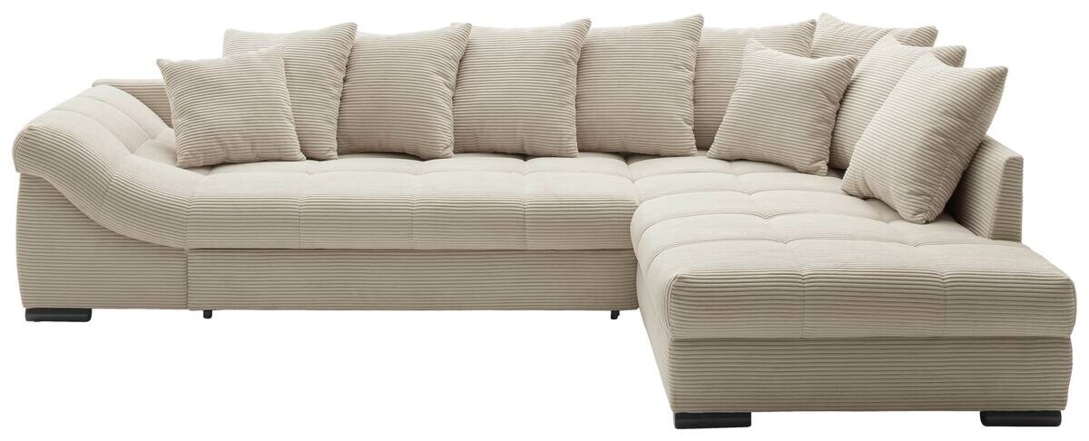 Ecksofa mit Bettfunktion natur Microfaser B/H/T: ca. 303x88x202 cm