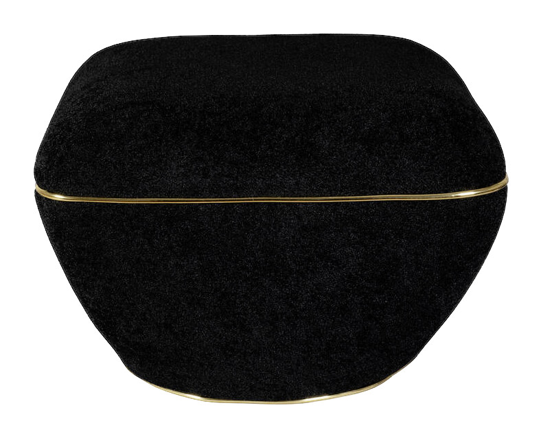 360 Living Hocker Contessa 110 schwarz gold B/H/T: ca. 60x42,5x60 cm
