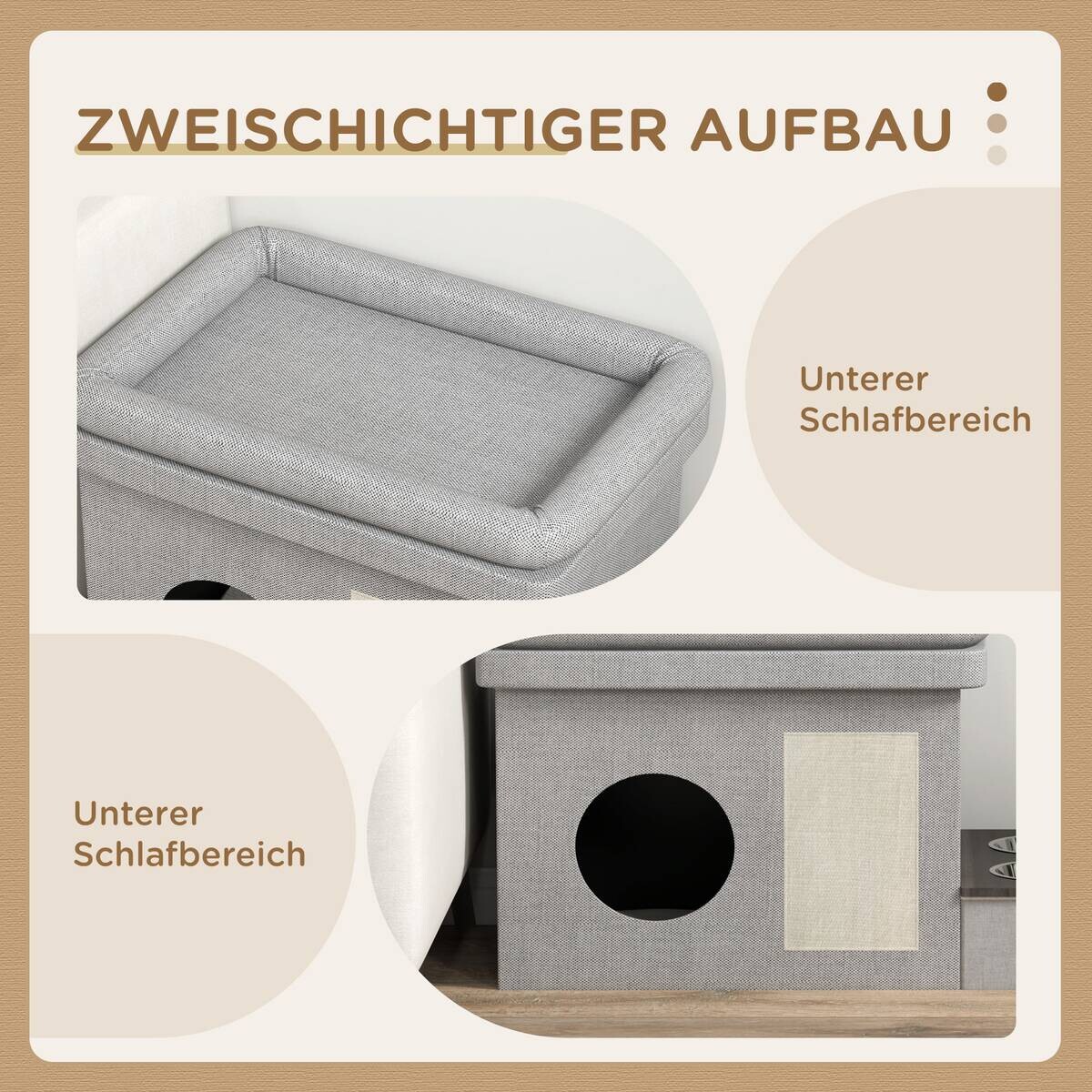 PawHut Katzen-Zubehör grau Spanplatte B/H/L: ca. 48x78x49,5 cm