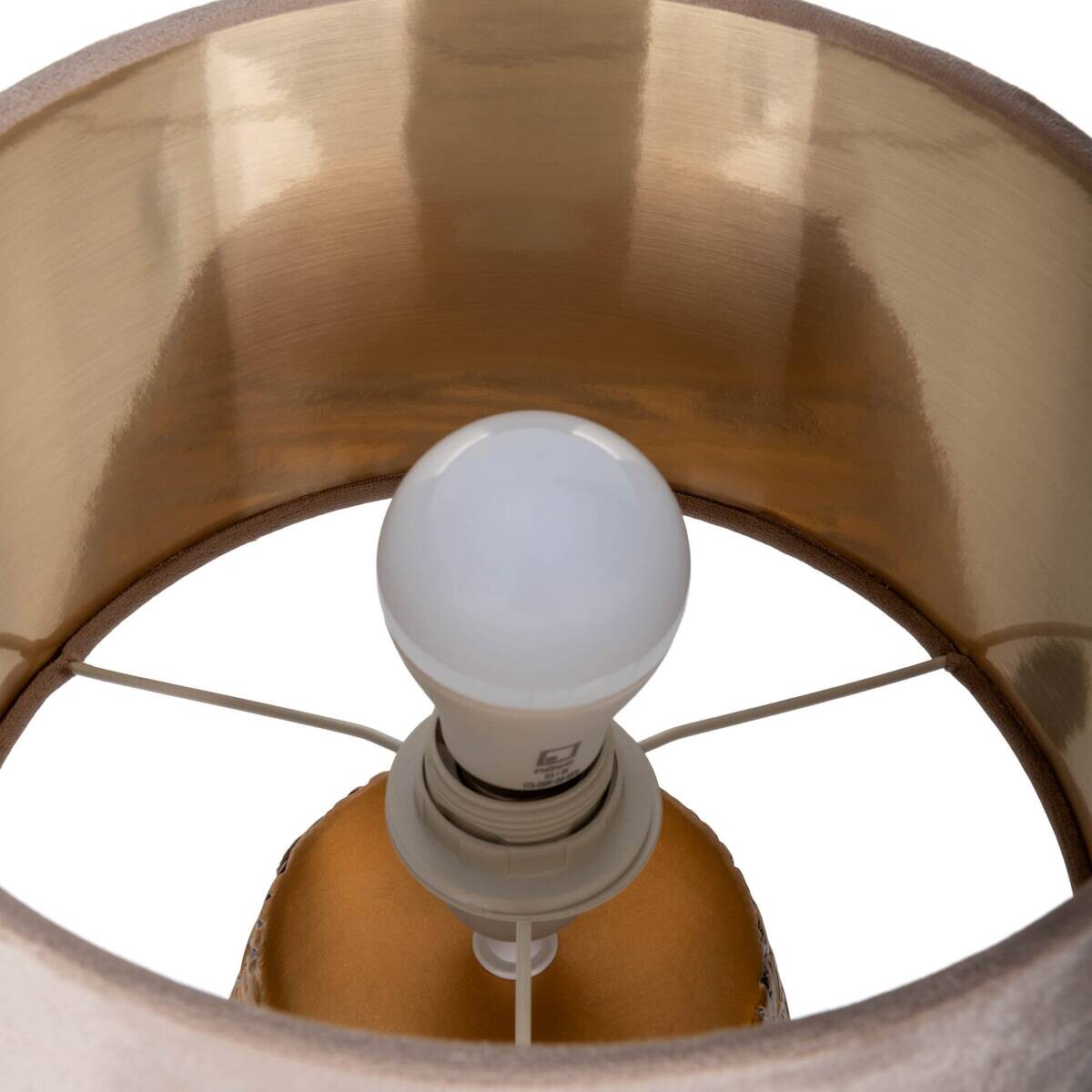 Näve Leuchten Tischleuchte beige Keramik B/H/T/D: ca. 26x39x26x26 cm E27 1 Brennstellen