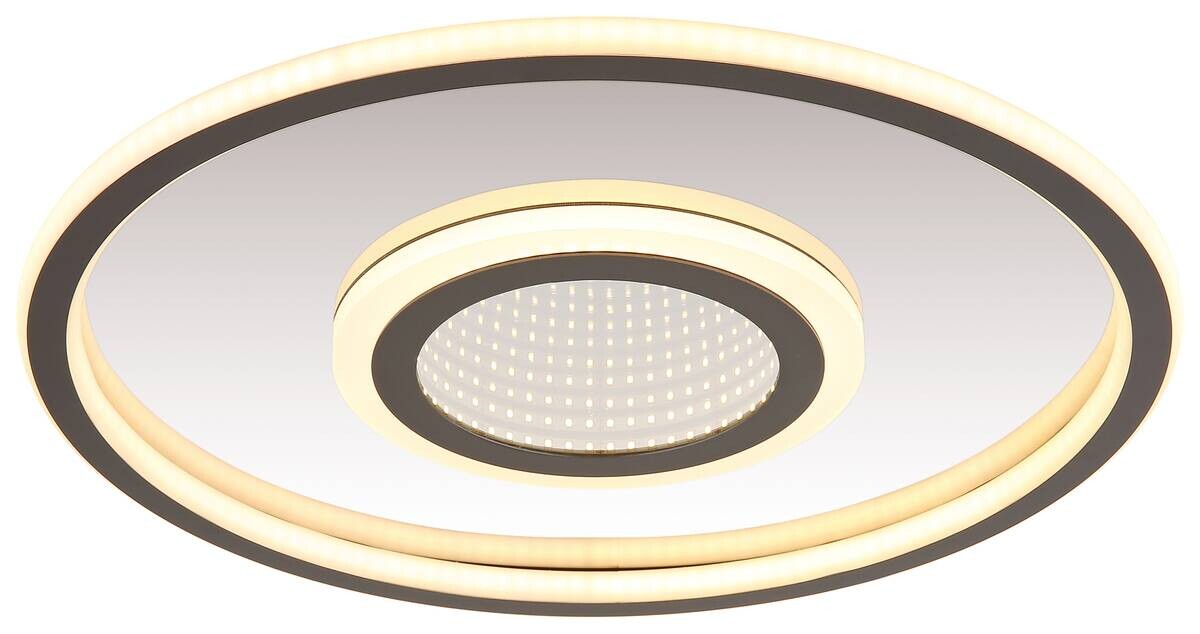 GLOBO LED-Deckenleuchte Cara Chrom grau Edelstahl Metall Aluminium H/D: ca. 5x43,2 cm 1 Brennstellen