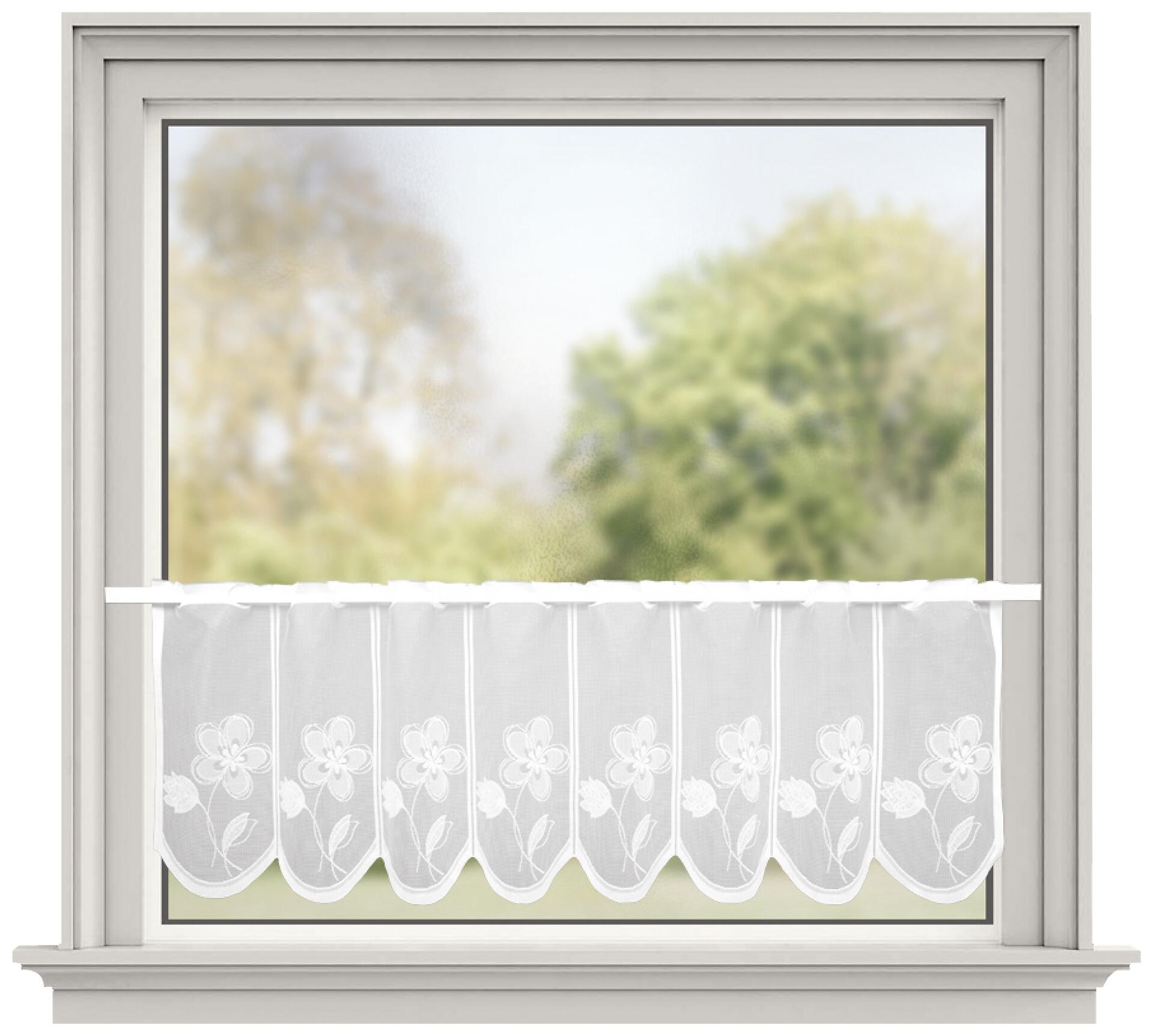 Sensation Scheibengardine weiß B/L: ca. 200x45 cm