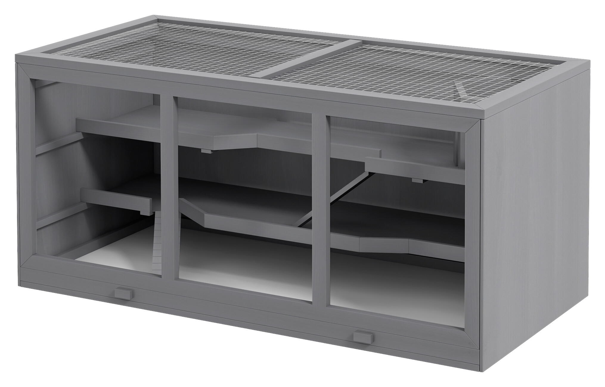 PawHut Hamsterkäfig grau Kunststoff B/H/L: ca. 57x55x115 cm