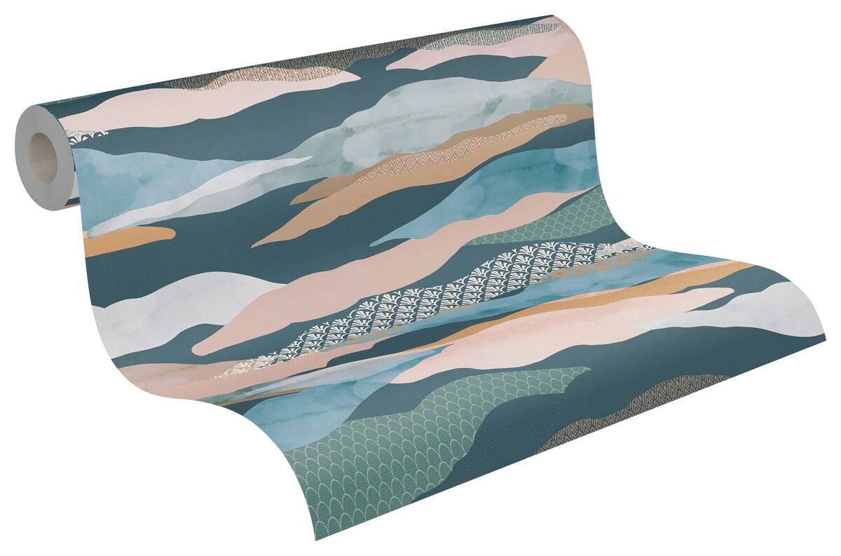 A.S.Creation Vliestapete grün rosa B/H/D: ca. 53x1005x8 cm