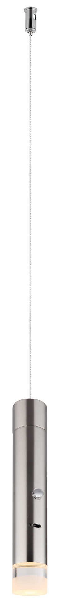 GLOBO LED-Hängeleuchte klar nickel matt Metall Acryl H/D: ca. 120x3,8 cm 1.0 Brennstellen