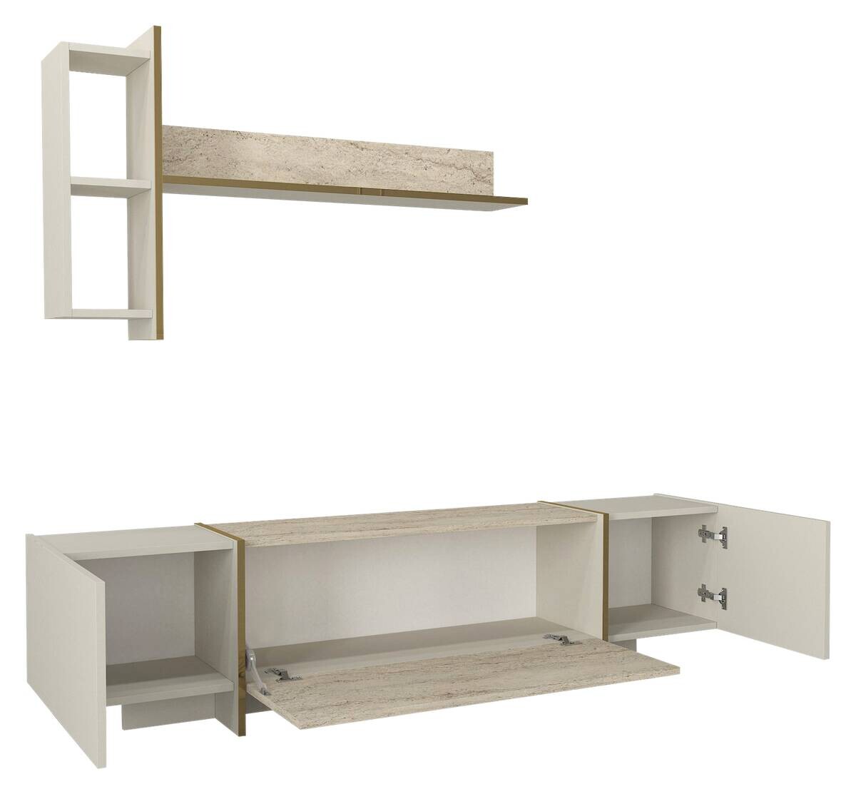 Wohnwand Veyron beige B/H/T: ca. 180x45x32 cm